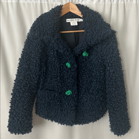 Gretchen Scott Designs Jackets & Blazers - Gretchen Scott Wooly Navy Blue Sherpa Classic Pea Coat Jacket **Size S** 🌸🌸